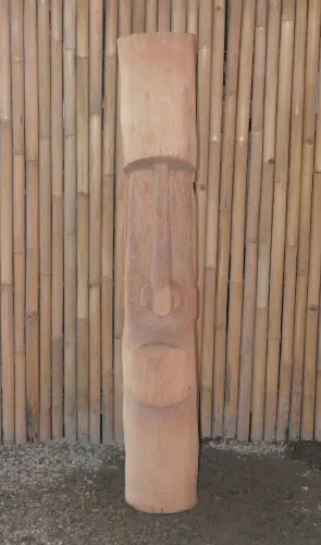 Product image of the product “Tiki Statue Polynesia style. From coconut palm 150cm Height. Approx. 24cm dia. Model 5 - Rapa Nui ”